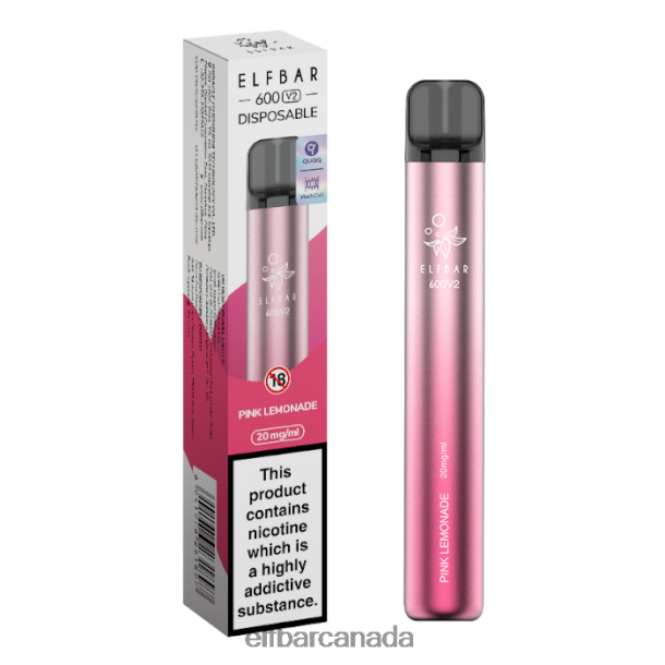 ELFBAR 600V2 Disposable Vape - 20mg Pink Lemonade 6R282H7