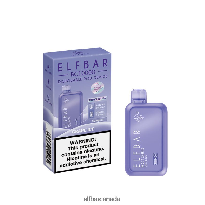 ELFBAR Best Flavor Disposable Vape BC10000 Ice Series THL6JL6 Grape Ice