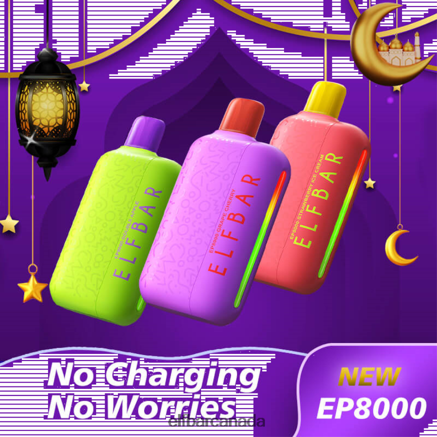 ELFBAR Disposable Vape New EP8000 Puffs THL6JL57 Grape Cherry