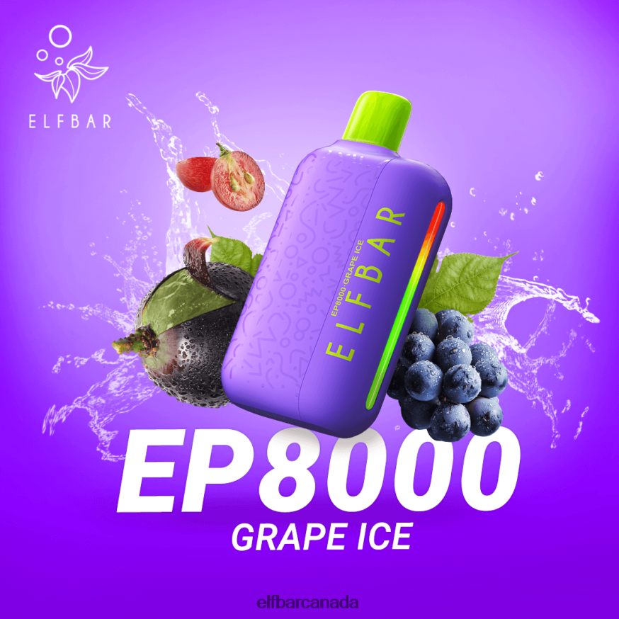 ELFBAR Disposable Vape New EP8000 Puffs THL6JL59 Grape Ice