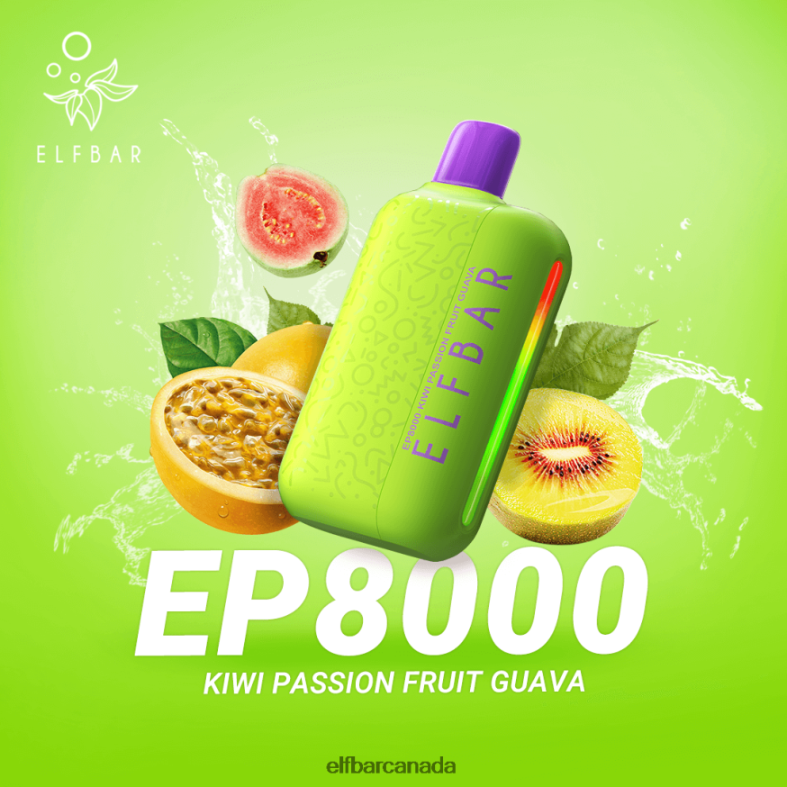 ELFBAR Disposable Vape New EP8000 Puffs THL6JL60 Kiwi Passion Fruit Guava