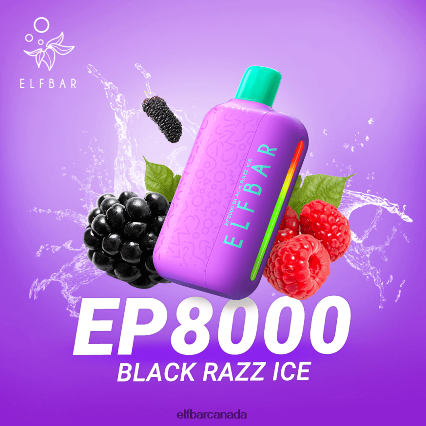 ELFBAR Disposable Vape New EP8000 Puffs THL6JL70 Black Razz Ice