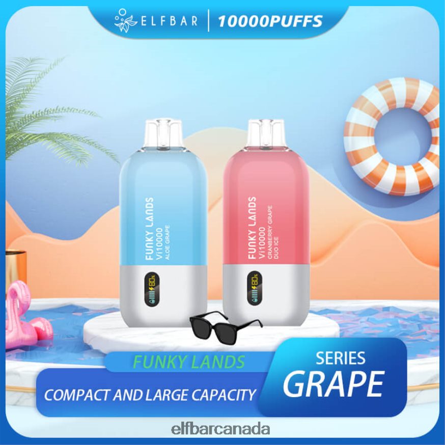 ELFBAR Funky Lands Best Flavor Disposable Vape Vi10000 Grape Series THL6JL149 Aloe Grape