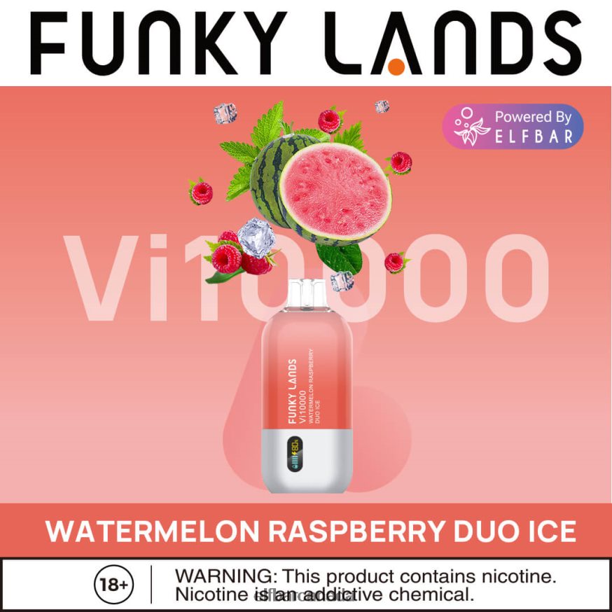 ELFBAR Funky Lands Best Flavor Disposable Vape Vi10000 Iced Series THL6JL152 Watermelon Raspberry Duo Ice