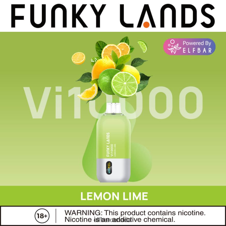 ELFBAR Funky Lands Best Flavor Disposable Vape Vi10000 Iced Series THL6JL153 Lemon Lime