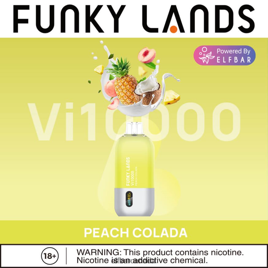 ELFBAR Funky Lands Disposable Vape Vi10000 Puffs THL6JL162 Peach Colada
