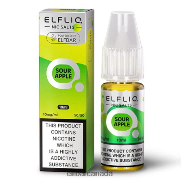 ELFBAR ElfLiq Nic Salts - Sour Apple - 10ml-10 mg/ml6R282H169