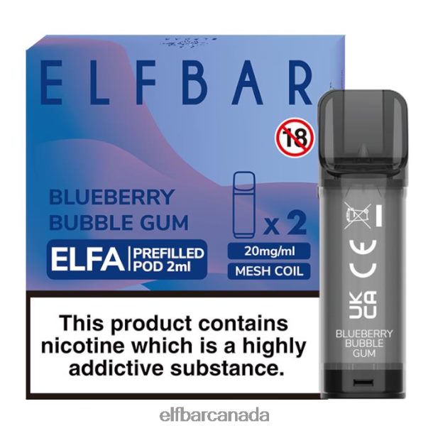 ELFBAR Elfa Pre-Filled Pod - 2ml - 20mg (2 Pack) Blueberry Bubble Gum 6R282H126
