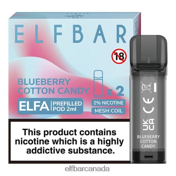 ELFBAR Elfa Pre-Filled Pod - 2ml - 20mg (2 Pack) Blueberry Cotton Candy 6R282H124