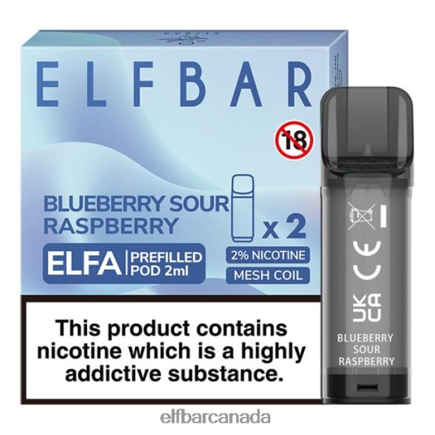 ELFBAR Elfa Pre-Filled Pod - 2ml - 20mg (2 Pack) Blueberry Sour Raspberry 6R282H114