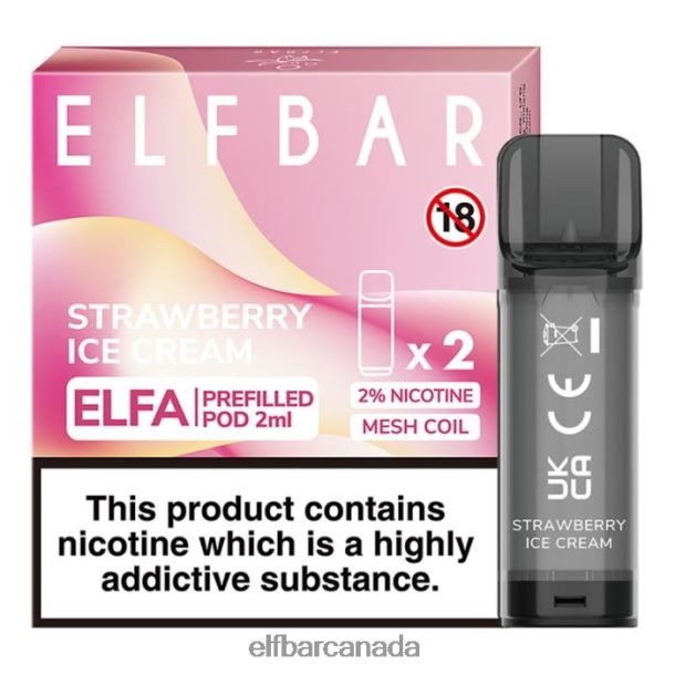ELFBAR Elfa Pre-Filled Pod - 2ml - 20mg (2 Pack) Strawberry Ice Cream 6R282H115