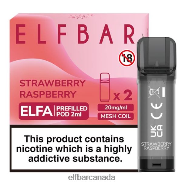 ELFBAR Elfa Pre-Filled Pod - 2ml - 20mg (2 Pack) Strawberry Raspberry 6R282H112