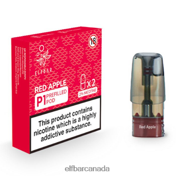 ELFBAR Mate 500 P1 Pre-Filled Pods - 20mg (2 Pack) Red Apple 6R282H161