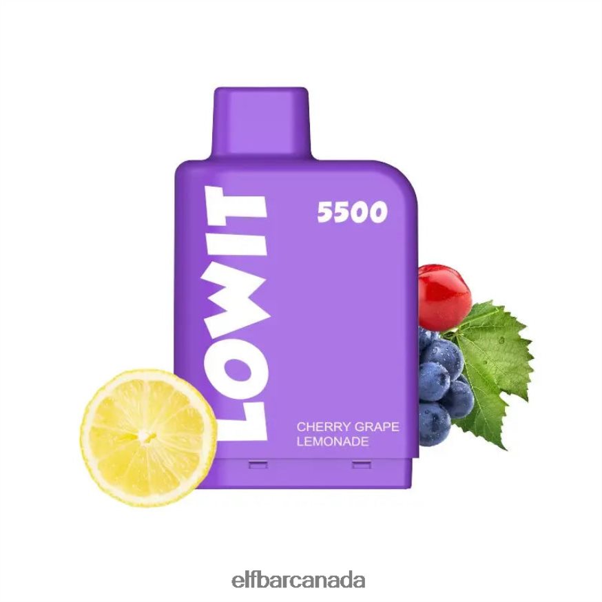 ELFBAR Prefilled Pod LOWIT 5500 Puffs 2%Nic THL6JL148 Cherry Grape Lemonade